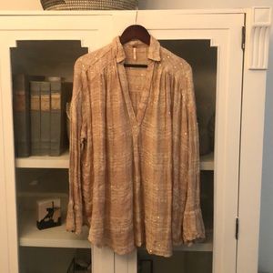 Free people sequin boho blouse